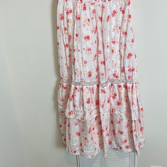 Love Shack Fancy-Target Cosette Dress Pink Floral Ruffle Lace Smocked Peasant M - Picture 5 of 11